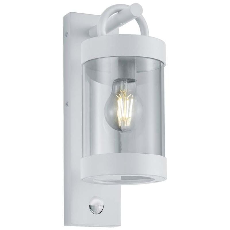 foto del prodotto sambesi applique da esterno lanterna con sensore di movimento metallo bianco h. 33cm