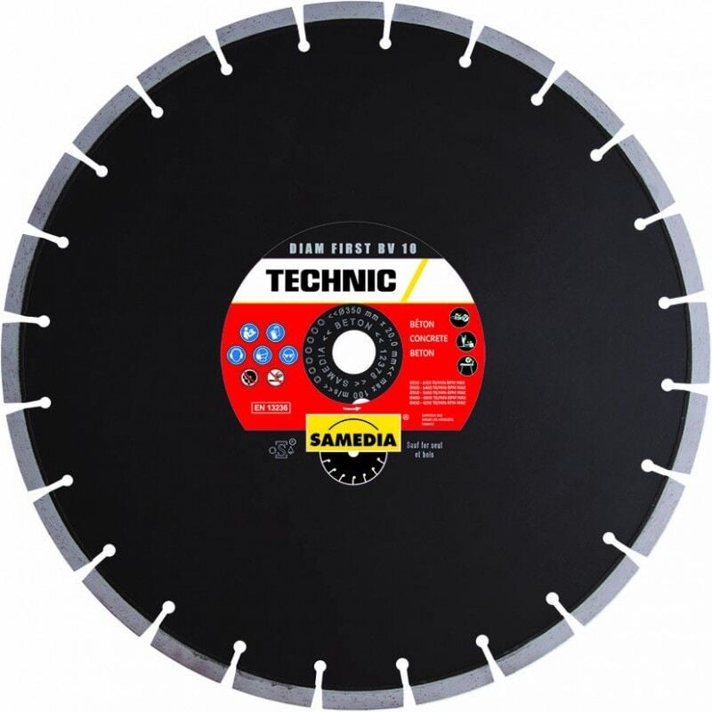 foto del prodotto samedia 313910 disco diamantato technic diam first bv 10 al 22,23 mm 125 mm altezza. segmento 10 mm