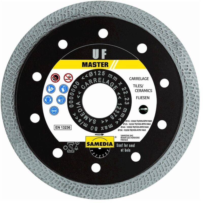 foto del prodotto samedia disque diamant pour carrelage master uf 125 x 22.23 mm
