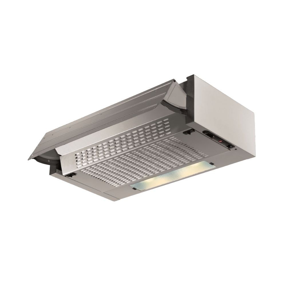foto del prodotto samet, cappa aspirante da incasso 60 cm estraibile, con luce led e potenza 300 m /h, colore alluminio, 60x30x15 cm