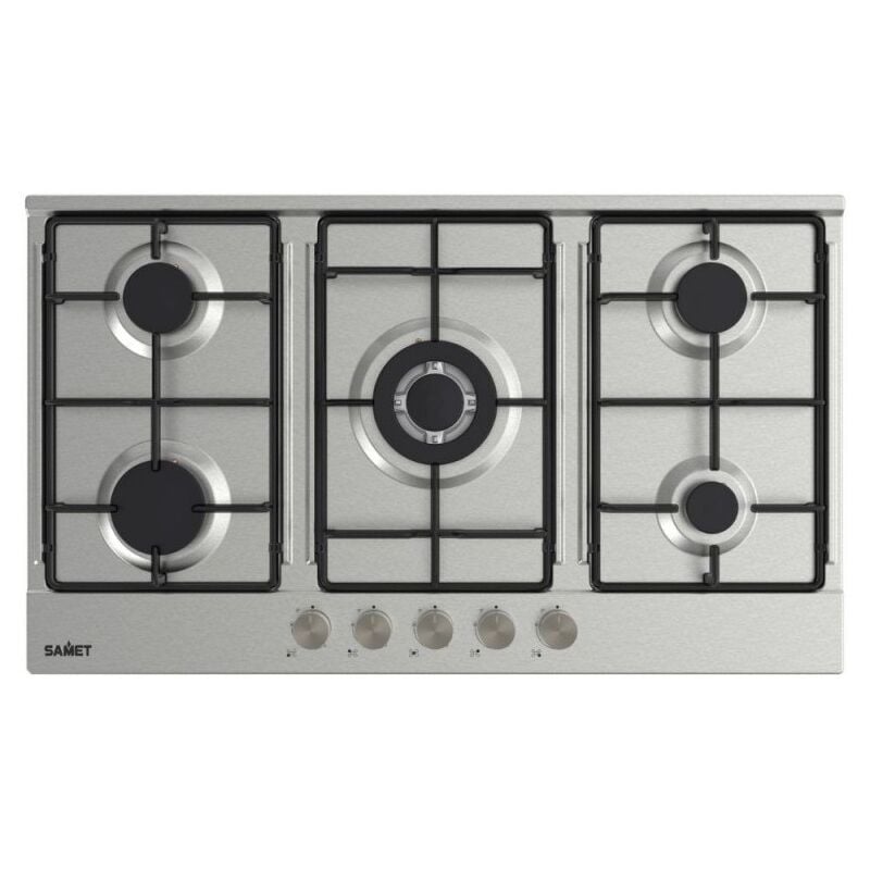 foto del prodotto samet piano cottura gas 5 fuochi 90 cm acciaio inox apollo2