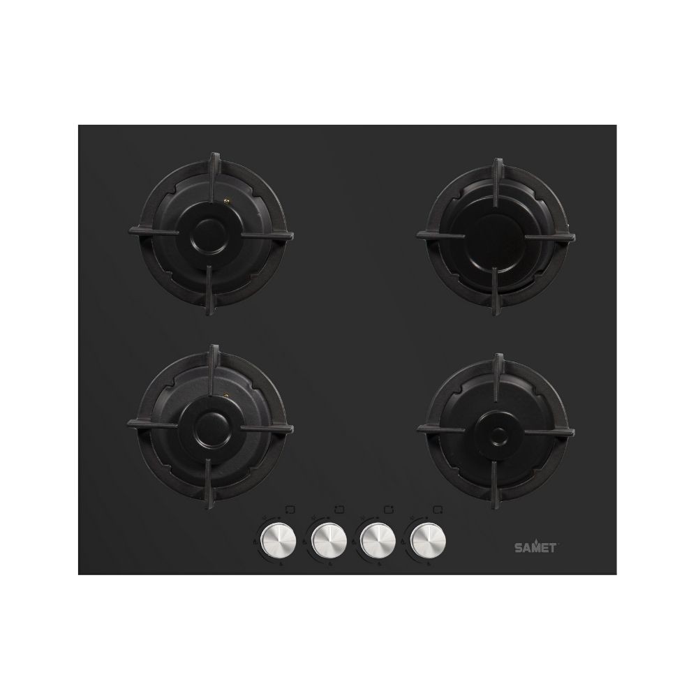 foto del prodotto samet piano cottura venere 60 in vetro 4 fuochi nero