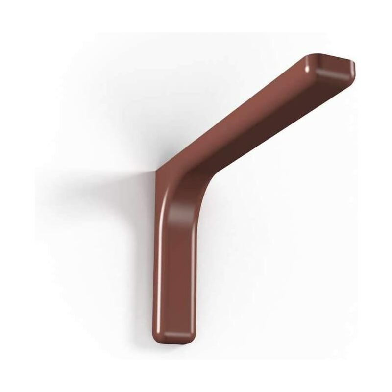 foto del prodotto samit confezione 2 staffe di supporto in acciaio zinco cromato con copertura plastificata per fissaggio mensole a parete 12 cm brown