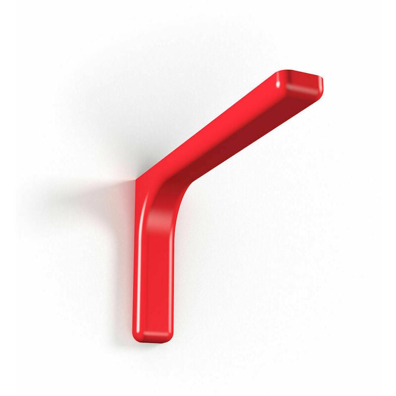 foto del prodotto samit confezione 2 staffe di supporto in acciaio zinco cromato con copertura plastificata per fissaggio mensole a parete 18 cm red