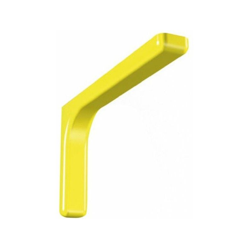 foto del prodotto samit confezione 2 staffe di supporto in acciaio zinco cromato con copertura plastificata per fissaggio mensole a parete 18 cm yellow