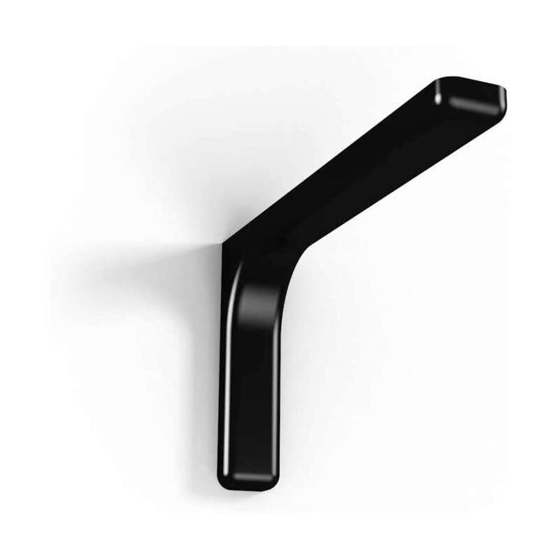 foto del prodotto samit confezione 2 staffe di supporto in acciaio zinco cromato con copertura plastificata per fissaggio mensole a parete black 12 cm