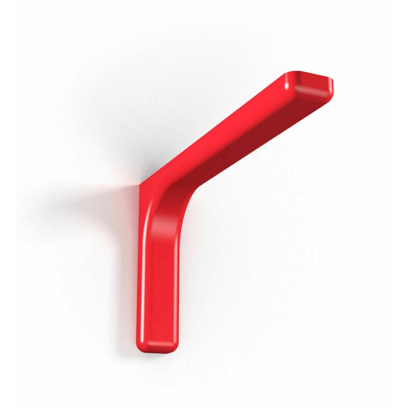 foto del prodotto samit confezione 2 staffe di supporto in acciaio zinco cromato con copertura plastificata per fissaggio mensole a parete red 18 cm