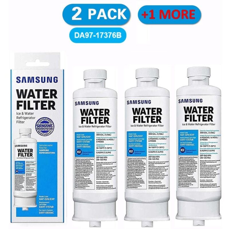 foto del prodotto samsung 3x filtro acqua hafqin, haf qin exp, da97 17376b, da97 08006c water filter per frigorifero 4 porte