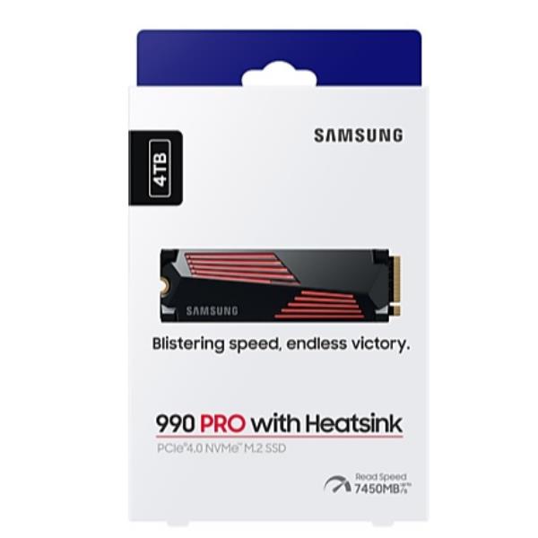 foto del prodotto samsung 990 pro nvme 4tb con dissipatore di calore, ssd interno