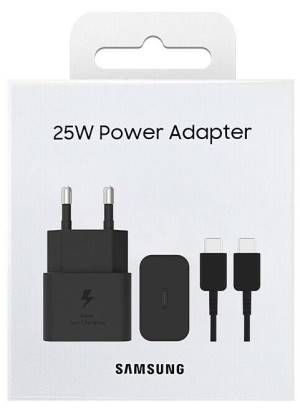 foto del prodotto samsung caricabatterie super fast charging 25w con cavo da usb type c a usb type c