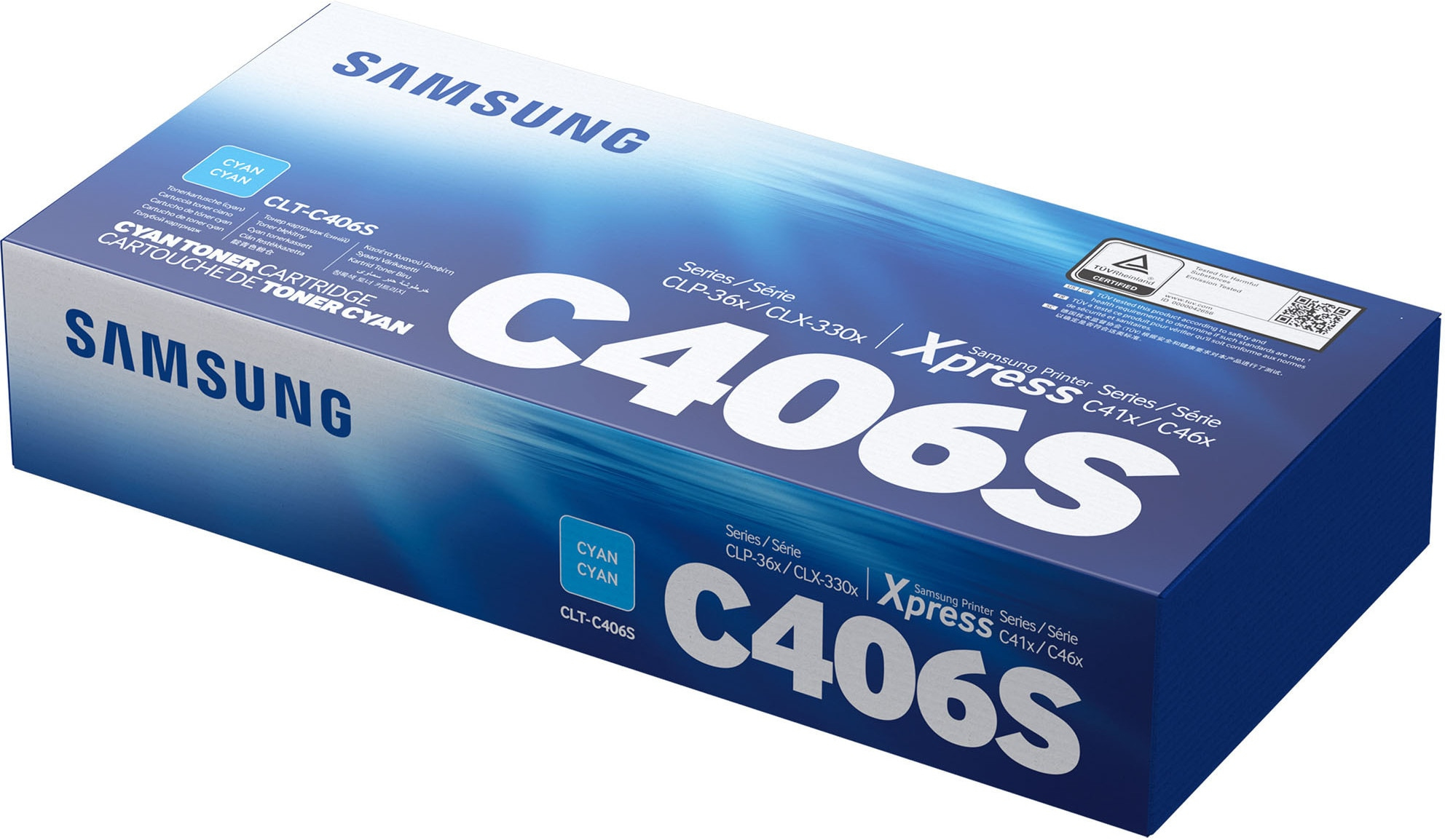 foto del prodotto samsung cartuccia toner ciano originale hp clt c406s