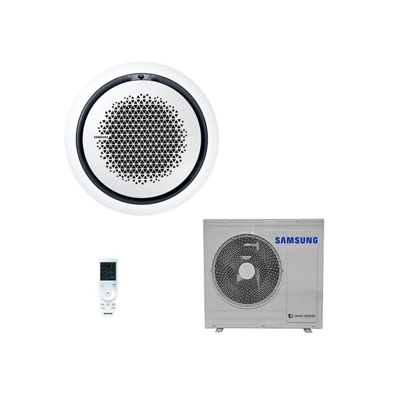 foto del prodotto samsung climatizzatore cassetta 360 24000 bianco ac071rn4pkg r 32 inverter a a 