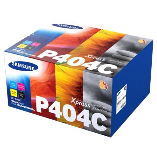 foto del prodotto samsung confezione da 4 cartucce toner originali hp clt p404c ciano magenta giallo nero 