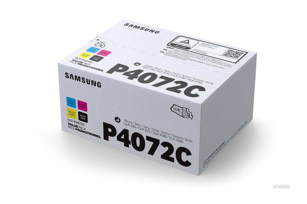 foto del prodotto samsung confezione da 4 cartucce toner originali hp clt p4072c ciano magenta giallo nero 