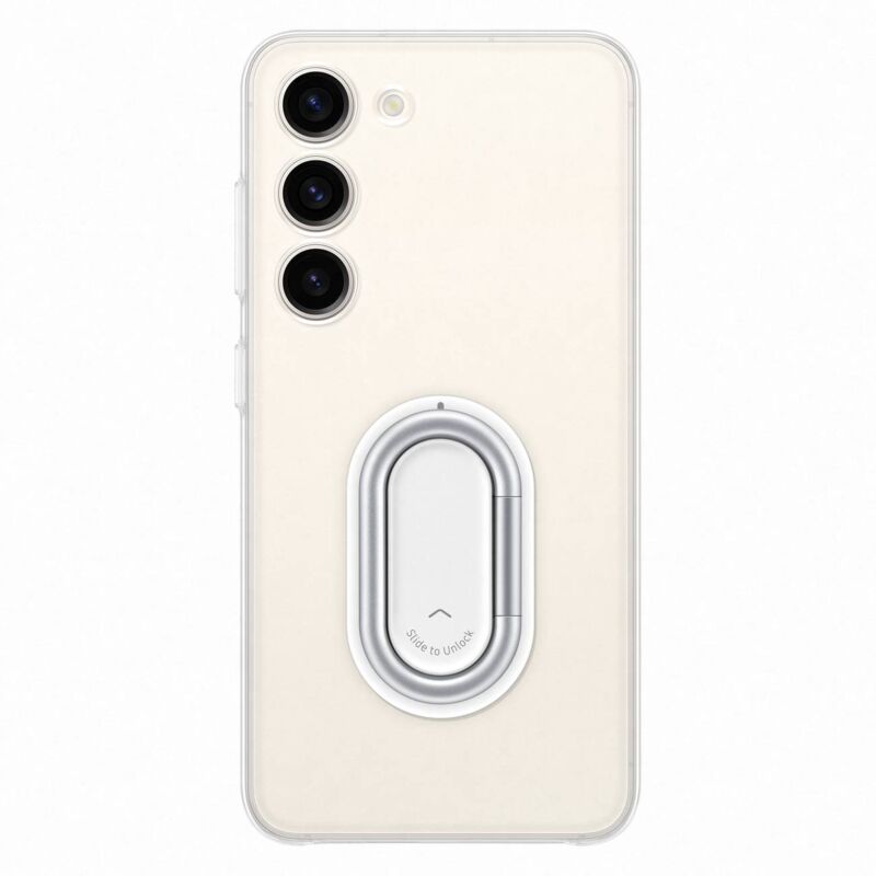 foto del prodotto samsung cover trasparente gadget case per galaxy s23 con supporto