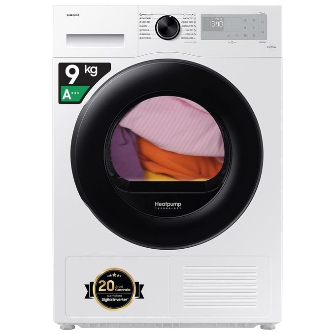 foto del prodotto samsung dv90cgc2a0ahet asciugatrice crystal ecodry 9kg