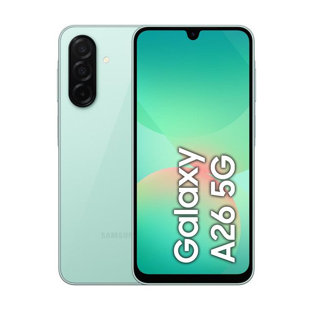 foto del prodotto samsung galaxy a26 5g, smartphone con funzioni intelligenti, display super amoled 6.7 , 8gb ram, 256gb, batteria 5.000 mah, memoria espandibile, mint