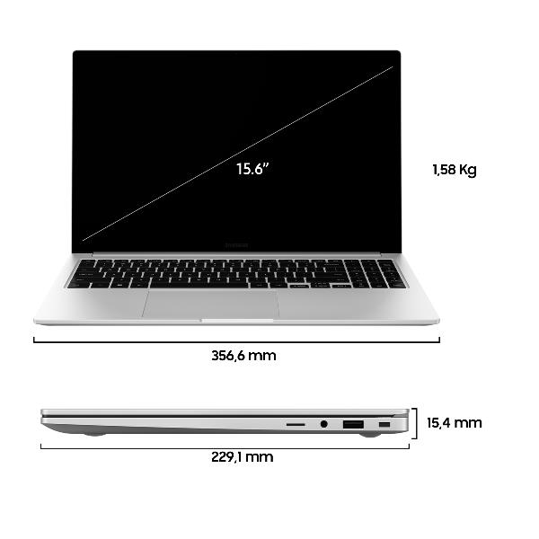foto del prodotto samsung galaxy book3 15.6 laptop i7 16gb 512gb windows 11 pro silver