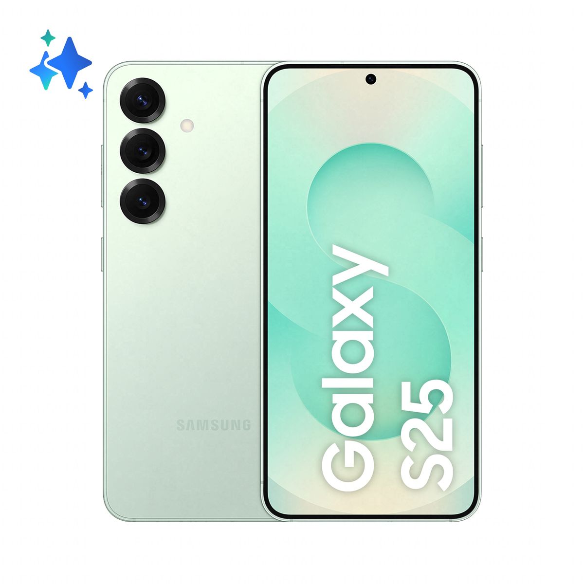 foto del prodotto samsung galaxy s25 smartphone ai, display 6.2 fhd dynamic amoled 2x, fotocamera 50mp, ram 12gb, 512gb, 4.000 mah, mint