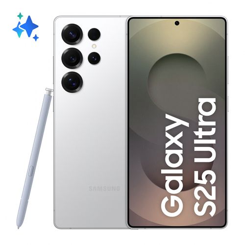 foto del prodotto samsung galaxy s25 ultra smartphone ai, display 6.9 qhd dynamic amoled 2x, fotocamera 200mp, ram 12gb, 256gb, 5.000 mah, titanium whitesilver