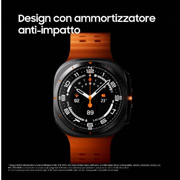 foto del prodotto samsung galaxy watch ultra smartwatch galaxy ai, resistenza estrema, batteria a lunga durata, sirena di emergenza, lte, cassa in titanio di grado aerospaziale 47mm titanium gray