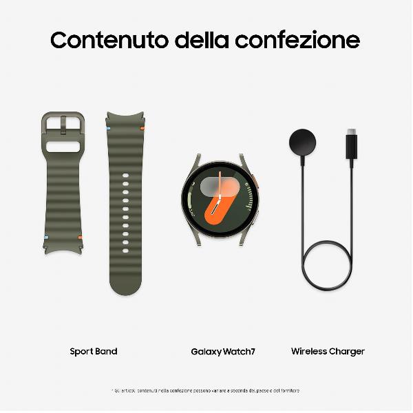 foto del prodotto samsung galaxy watch7 smartwatch galaxy ai, analisi del sonno, controllo con doppio avvicinamento di dita, batteria a lunga durata, gps, bluetooth, ghiera touch in alluminio 40mm green