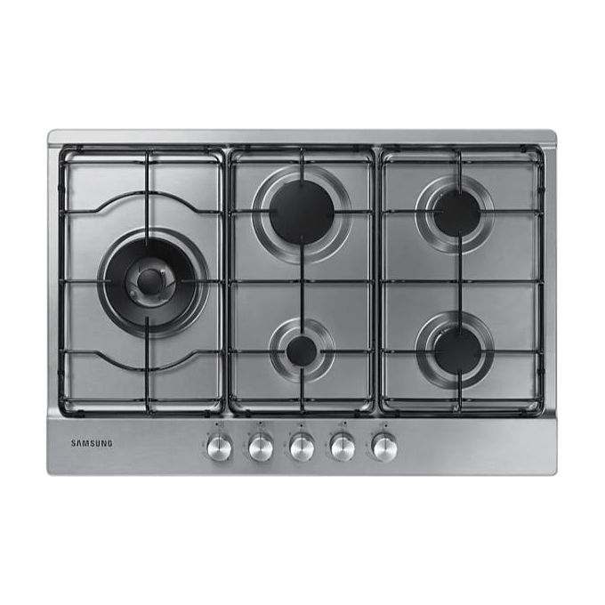 foto del prodotto samsung na75m3130as piano cottura a gas 5 zone 1 tripla corona griglie in piattina smaltata 75 cm acciaio inox