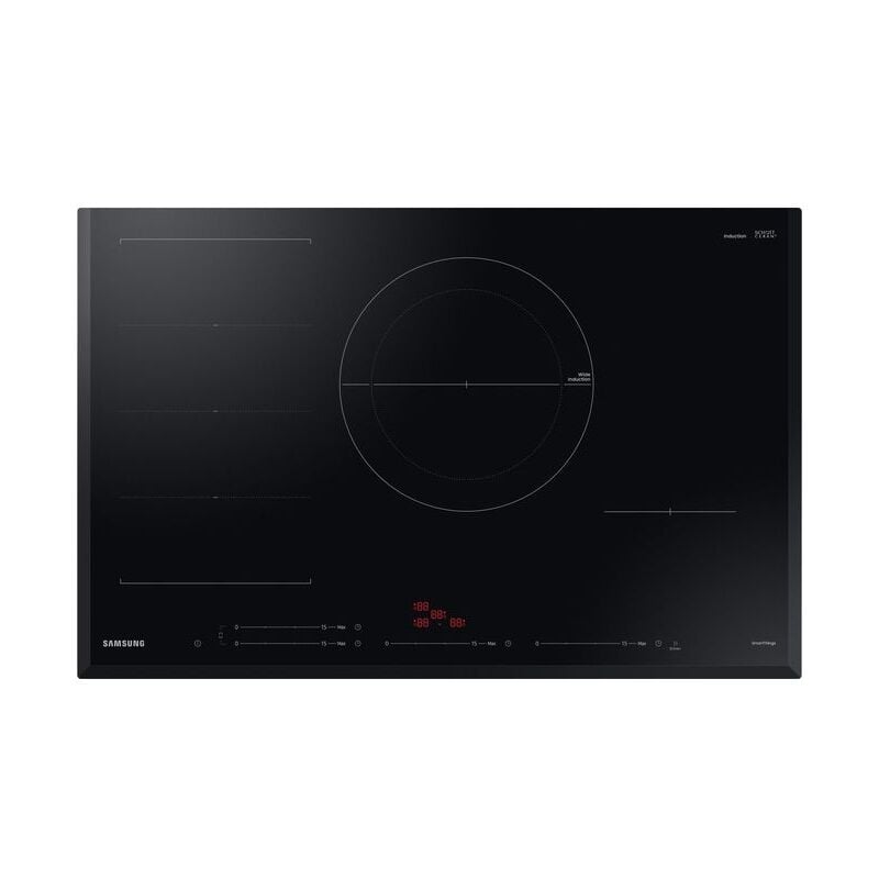 foto del prodotto samsung nz84c6057kk u1 piano cottura a induzione, 80 cm, 4 zone, flex zone plus, wi fi smartthings, nero
