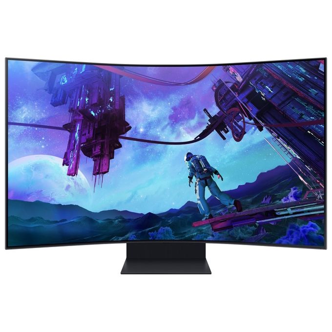 foto del prodotto samsung odyssey ark ls55cg970 curvo 1000r 55 3840x2160 uhd 4k mini led hdr10 va 165hz 1ms freesync premium pro hdmi usb wifi bluetooth casse integrate has pivot