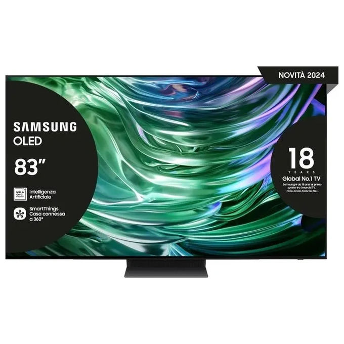 foto del prodotto samsung qe83s90daexzt tv oled 4k 83 smart tv wi-fi graphite black 2024 processore nq4 ai gen2 self-illuminating pixels laser slim design dolby atmos