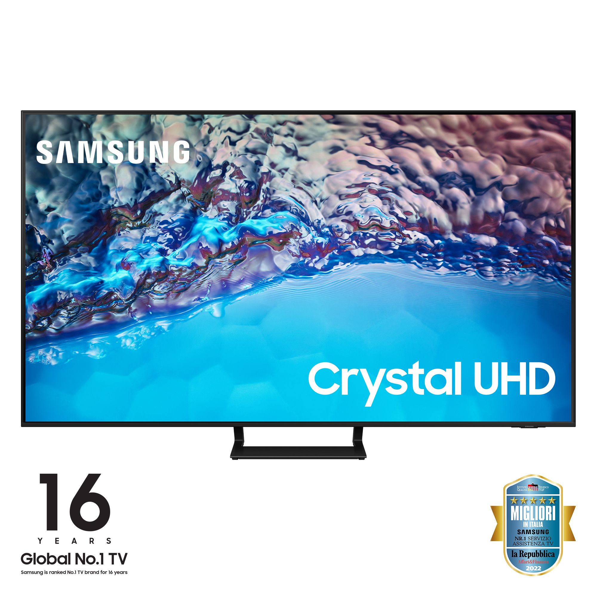 foto del prodotto samsung series 8 tv crystal uhd 4k 65 ue65bu8570 smart tv wi fi black 2022, ultra sottile, colori reali, gaming mode, suono dinamico