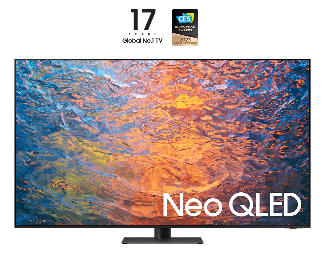 foto del prodotto samsung series 9 tv qe55qn95catxzt neo qled 4k, smart tv 55 processore neural quantum 4k, dolby atmos e ots , slate black 2023