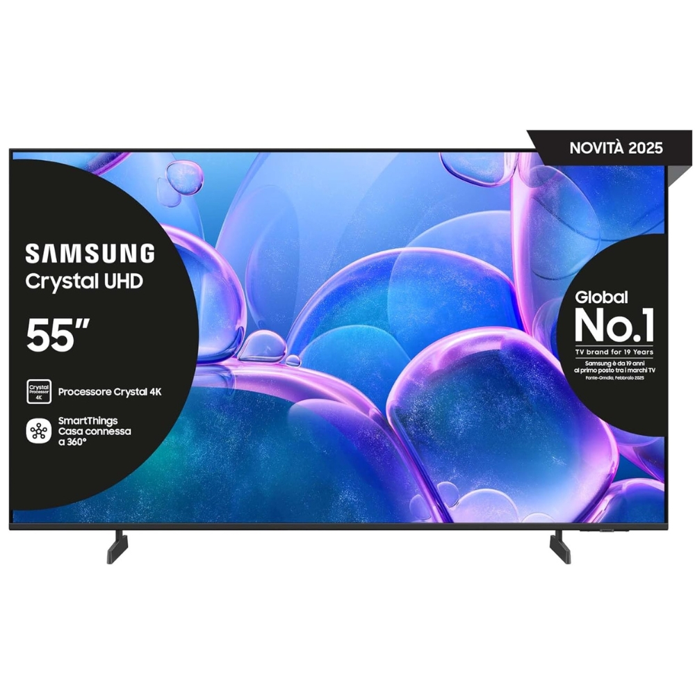 foto del prodotto samsung smart tv 55'' ue55u7000fuxzt crystal uhd 4k, crystal 4k processor, hdr, smart experience, ots lite adaptive sound, metal stream design, 2025 classe di efficienza energetica g
