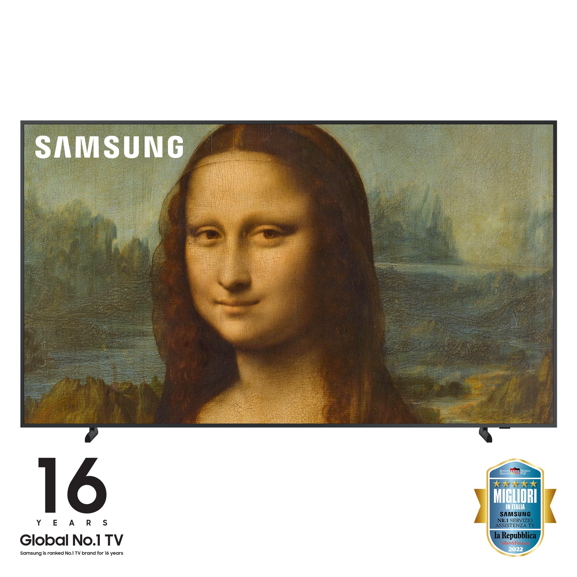 foto del prodotto samsung the frame tv 4k 75 75ls03b smart tv wi fi black 2022, processore 4k, cornice personalizzabile, display anti riflesso, suono dinamico