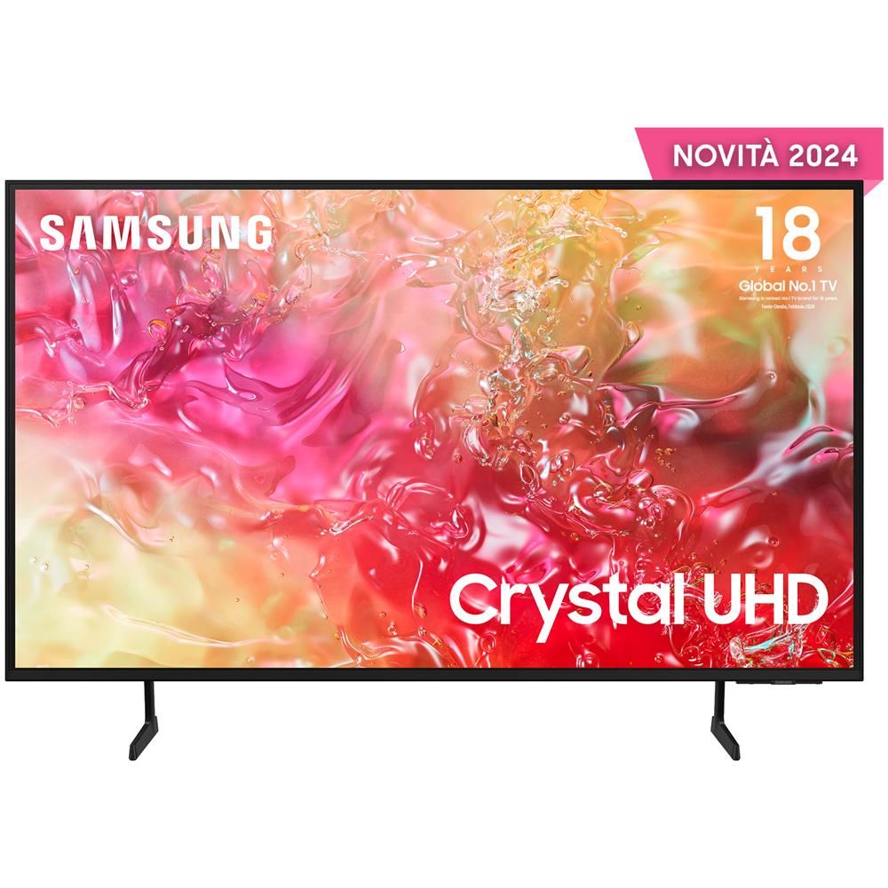 foto del prodotto samsung tv crystal uhd 4k 50 ue50du7170uxzt smart tv wi fi black 2024, processore crystal 4k, 4k upscaling, slim look design, ots lite