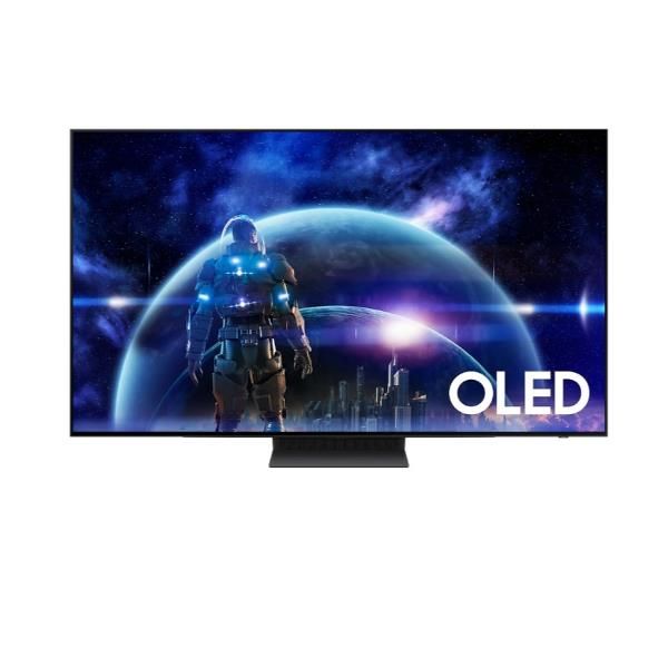 foto del prodotto samsung tv oled 4k 48 qe48s90daexzt smart tv wi fi graphite black 2024, processore nq4 ai gen2, self illuminating pixels, laser slim design, dolby atmos