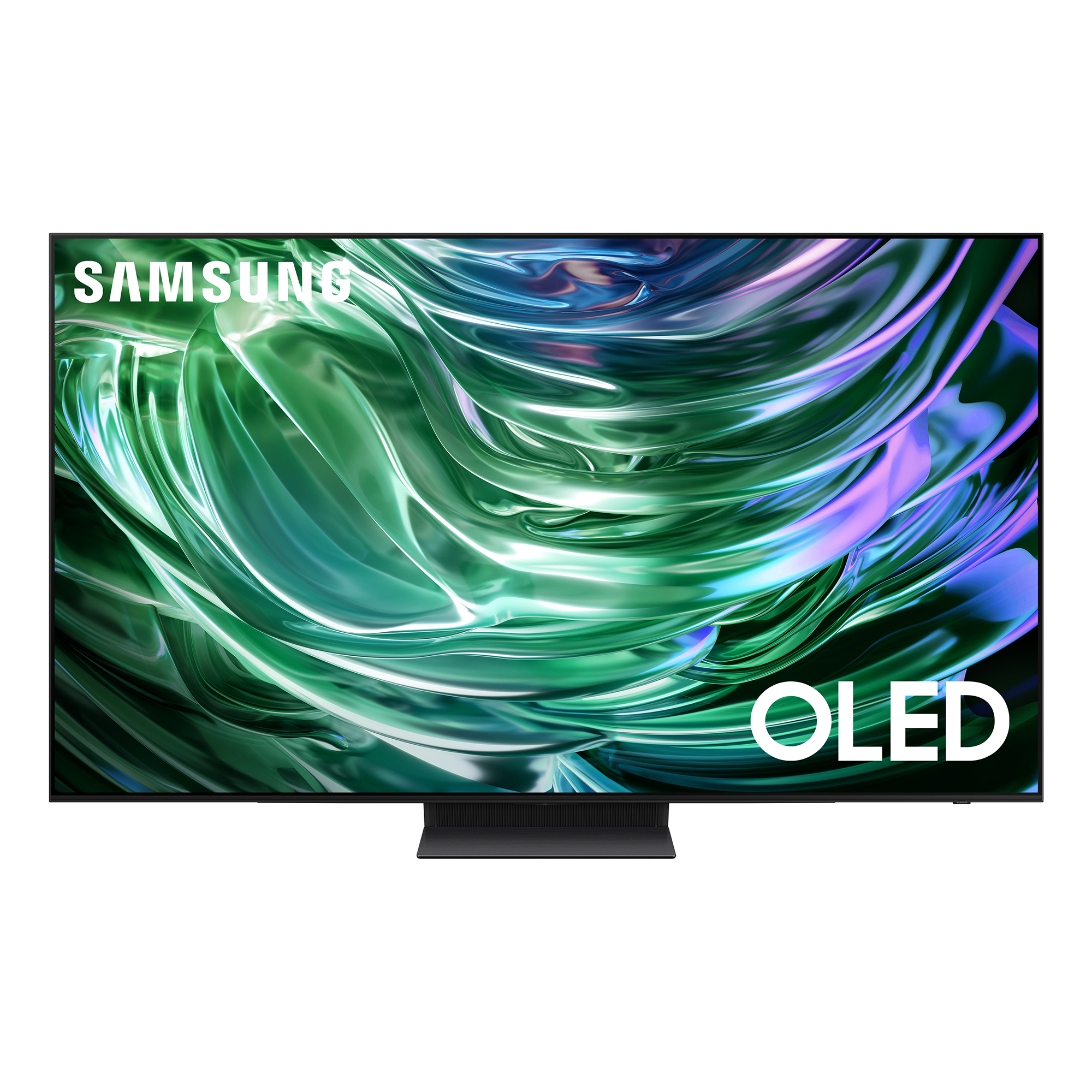 foto del prodotto samsung tv oled 4k 65 qe65s90datxzt smart tv wi fi graphite black 2024, processore nq4 ai gen2, self illuminating pixels, laser slim design, dolby atmos