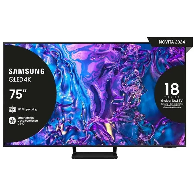 foto del prodotto samsung tv qe75q70datxzt qled 4k smart tv 75 quantum processor 4k airslim dvbt 2 black 2024