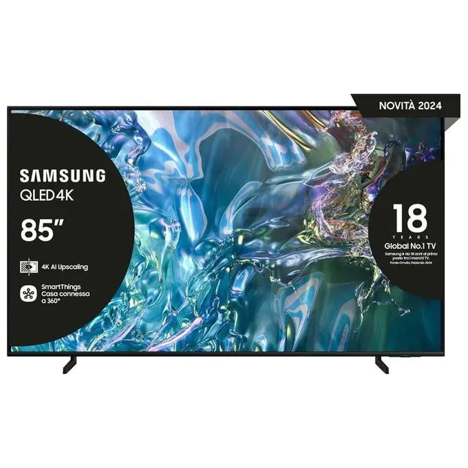 foto del prodotto samsung tv qe85q60dauxzt qled 4k smart tv 85'' quantum processor lite 4k airslim dvbt-2 titan gray 2024