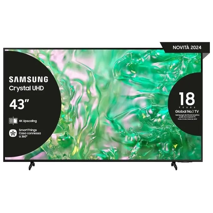 foto del prodotto samsung ue43du8070 tv crystal uhd 4k 43 pollici smart tv wi-fi nero 2024 processore crystal 4k upscaling airslim design ots lite
