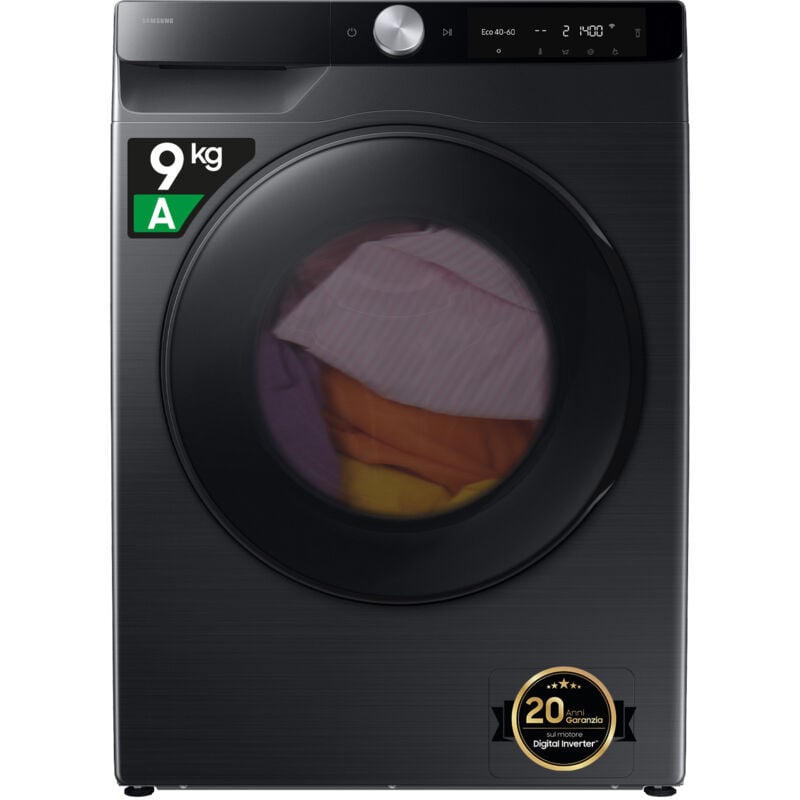 foto del prodotto samsung wd90dg6g94bb u3 lavasciuga libera installazione caricamento frontale nero e