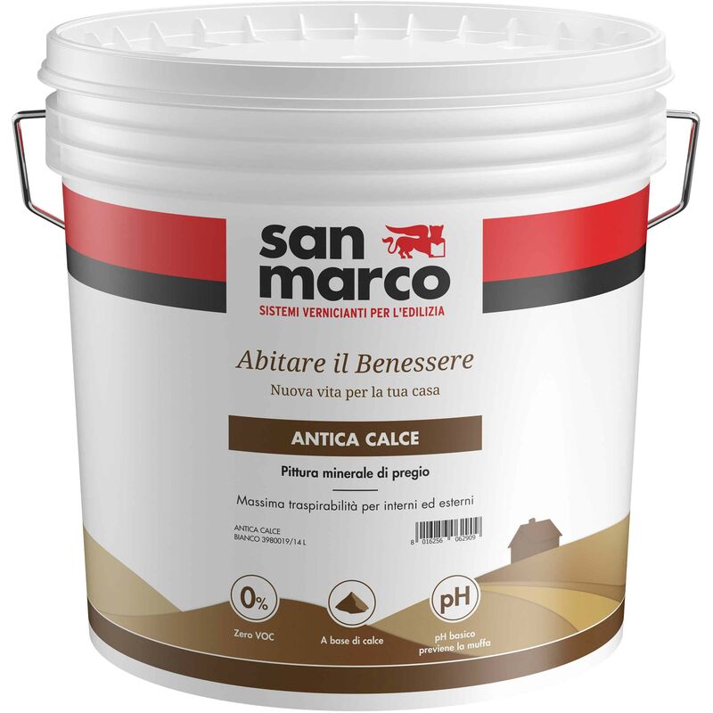 foto del prodotto san marco antica calce pittura minerale bianco lt 1