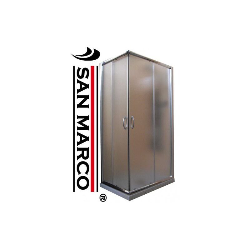 foto del prodotto san marco box doccia 80x80 cm profilo cromato vetri da 5 mm vetro trasparente