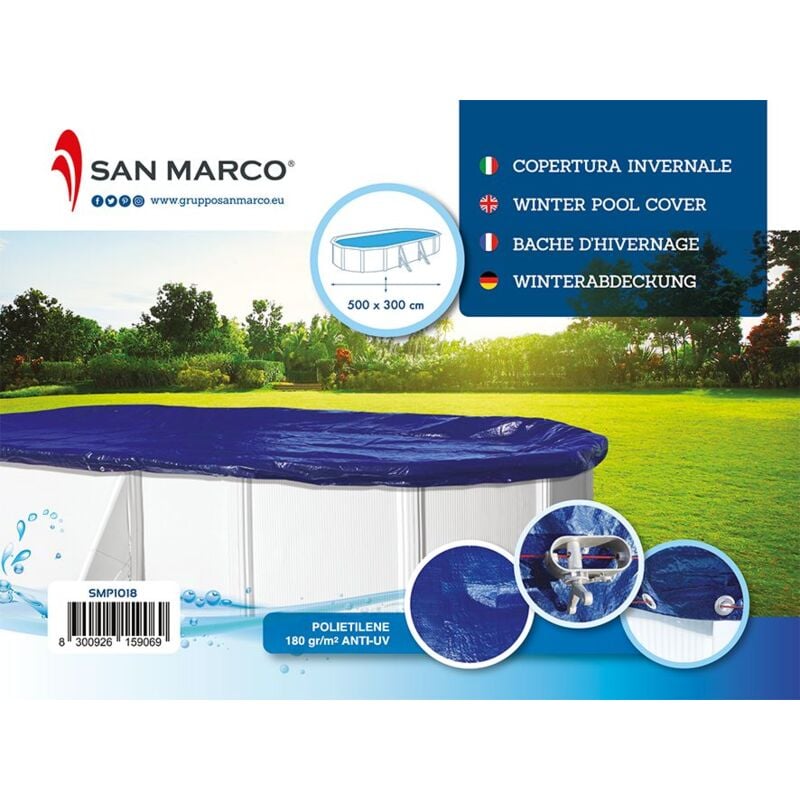 foto del prodotto san marco copertura invernale per piscina fuori terra gre 5x3 m