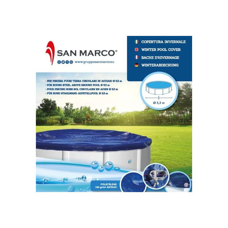 foto del prodotto san marco copertura invernale per piscina fuori terra rotonda 550 cm