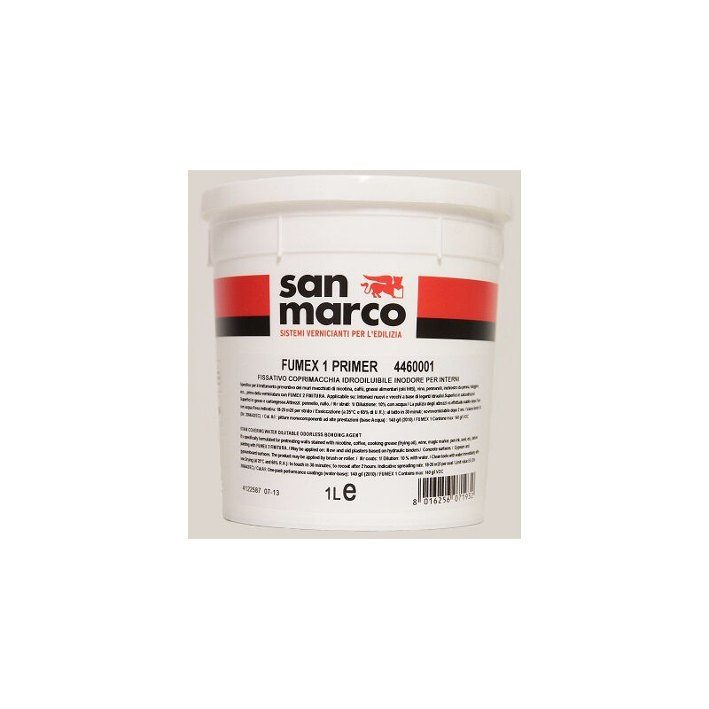 foto del prodotto san marco fumex 1 primer lt 4 fissativo antimacchia inodore da interno
