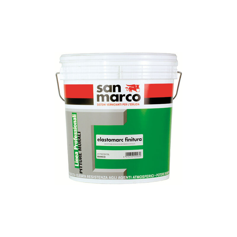 foto del prodotto san marco idropittura acrilica elastomerica antialga elastomarc bianca lt 15