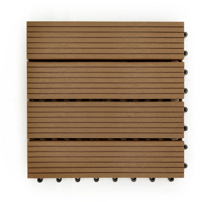 foto del prodotto san marco kit mattonelle da giardino legno in wpc 30x30x2 cm 1 mq