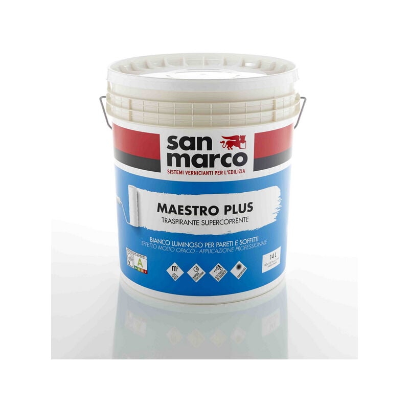 foto del prodotto san marco maestro plus pittura traspirante per interni bianca conf. 4 lt