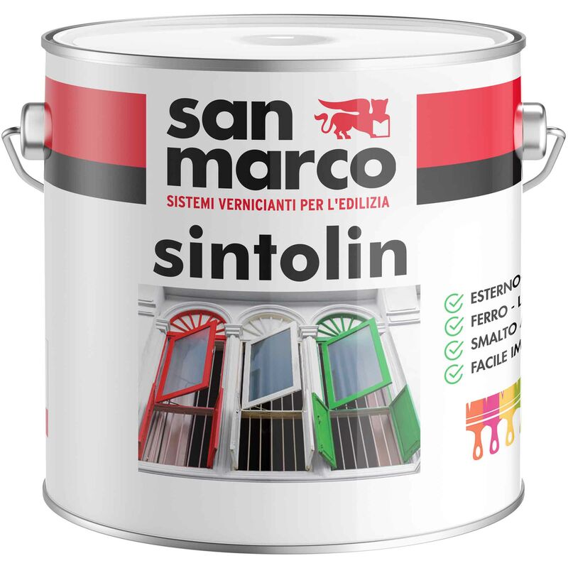 foto del prodotto san marco sintolin lucido smalto alchidico antiruggine bianco lt 0,75